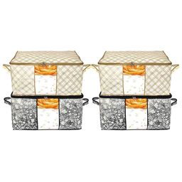 Kuber Industries Cream-Coloured Set of 4 Regular Drawer Organiser Organisers-18
