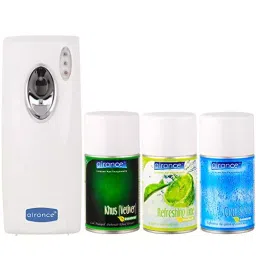 Airance Automatic Room Freshner LED Aerosol Dispenser With 250 ml Each Khus (Vetiver), Refreshing Lime & Cool Splash Fragrance Refill (Pack of 4)-10