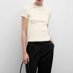 MANGO Button Detail Ribbed Top-image-42
