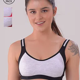 Apraa & Parma Maroon & Black Colourblocked Bra-28