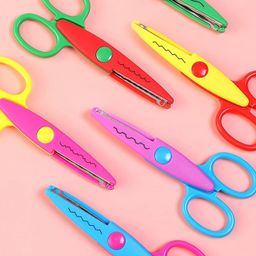 GLUN 6 Pieces Scissors Art And Craft Designer Scissors For Paper, Cardboard And Greetings Designer Border Edge Cutting, 130 Mm,Multicolour image 1