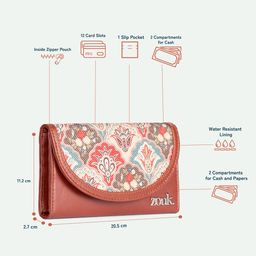 ZOUK Women Mughal Art Multicolor Kyra Flap Wallet image 4