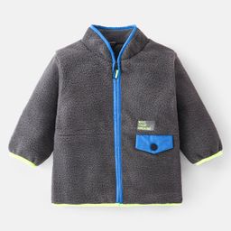 Bonfino Full Sleeves Solid Jacket With Contrast Piping And Pocket Flap-Grey-picture-19