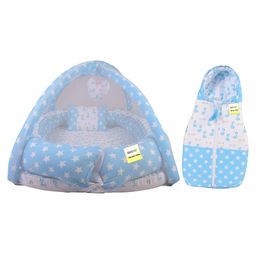 Kwitchy Baby Bedding Combo Luxury Mattress with Net & Sleeping Bag Cum Wrap Swaddle  -Blue-12