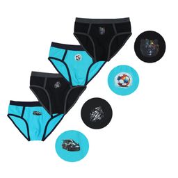 F&S Pack Of 4 Vehicles Printed Briefs - Blue & Black-image-54