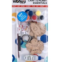 Vibhuti Crafts DIY Space Keychain KitSpace-themed Keychain Cutouts with Paints, Brush & DecorationsFun Craft for Kids & Adults, Personalized Gifts, Space Party Favors, and Keychain Painting Projects-image-17