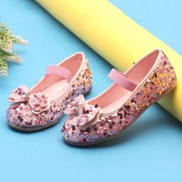 boyz n galz Sequins Embellished Bow Applique Detailed Ballerinas - Pink-image-52