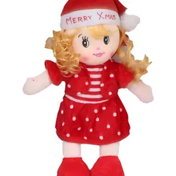 Tickles Soft Stuffed Plush Rag Doll Blond Curly Hair Ragged for Baby Kids Girls Birthday Gift (Size: 40 cm, Color: Red)-picture-29