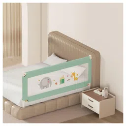 Kids Station Foldable Bed Rail Guard for Kids & Toddlers 1 Side, Green (192 x 80 cm) Adjustable Height, Baby Safety Fence for King Size Bed (6.3ft, Basic)-picture-25