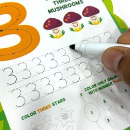Rewritable Number Writing Practice Book Preschool Handwriting Practice Activity Tracing Learning Busy Book for Kids Number Tracing Book with Erasable Pen [Stationery] TodFod image 3