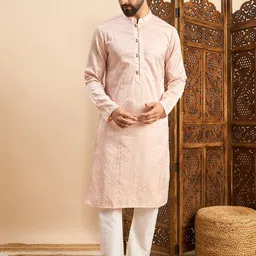 House of Pataudi Self Design Straight Kurta-image-99