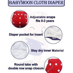 Babymoon Washable & Reusable Cloth Diaper  With Insert Garden Print Pack of 2 - Multicolor image 4
