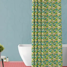ArtzFolio Green & Blue Printed Waterproof Shower Curtain-image-32