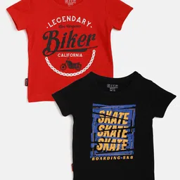 Gini and Jony Infant Boys Pack of 2 Cotton Printed T-shirts-image-88