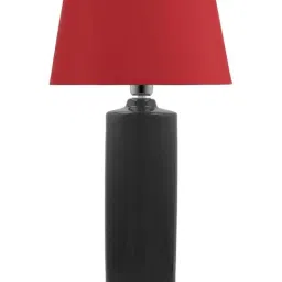Homesake Black Ceramic Table Lamp with Drum Shade (Bulb Included) - Set of 1 image 2