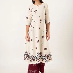 Rangmanch by Pantaloons Beige Cotton Printed 3/4th sleeve Kurti-picture-38