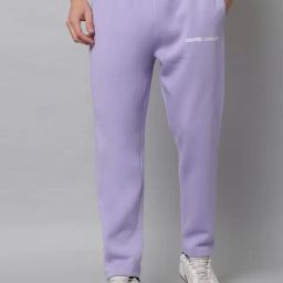 GRIFFEL Mauve Regular Fit Logo Print Trackpants-image-16