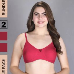 Lux Venus Fuchsia Full Coverage Non-Wired T-Shirt Bra With Adjustable Strap - Pack of 2-35