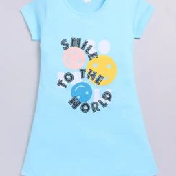 Todd N Teen Kids Blue Printed Nighty-image-42