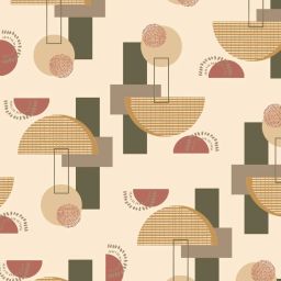 SPACES DRAPE STORY Boho Digital Print Cream & Brown Polyester 7 ft Door Curtains - Set of 2 image 3