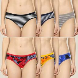 AROUSY Red & Blue Printed Bikini Panties - Pack Of 6-picture-12