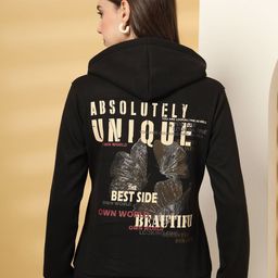 R.Code by The Roadster Life Co. Women Graphic Printed Hooded Sweatshirt-picture-27