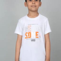 Cantabil Boys White Printed T-Shirt-image-1