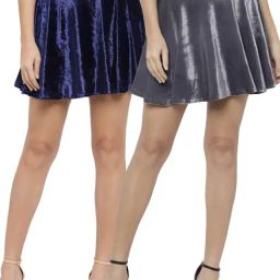 N-Gal Navy & Grey Above Knees Skirt (Pack Of 2)-image-67