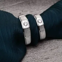 Clara 92.5 Sterling Silver Franco Adjustable Couple Rings-picture-40