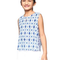 Global Desi Girls Blue Printed Top-image-88