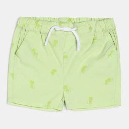 MINIKLUB Kids Light Green Printed Shorts-image-38