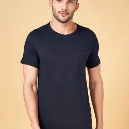 Urban Ranger by Pantaloons Navy Cotton Slim Fit T-Shirt-image-64