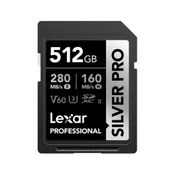 Lexar Professional SDXC Memory Card 512 GB UHS-II Upto 280 Mbps Read & 160 Mbps Write Speed, SILVER PRO-28