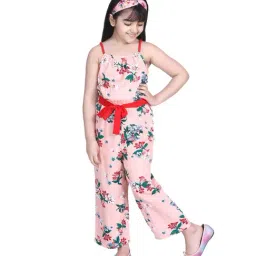 StyleStone Kids Peach Printed Jumpsuit with Belt-image-39