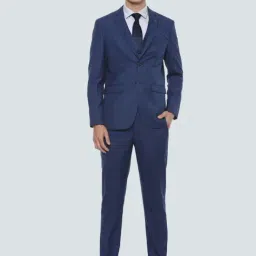 Louis Philippe BlueSlim Fit Checks Three Piece Suit-picture-40