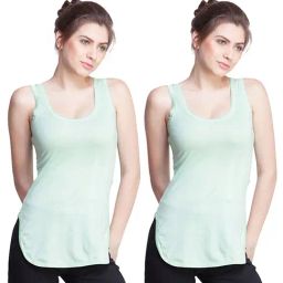 Dollar Missy Light Green Cotton Camisole (Pack of 2)-image-39