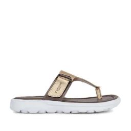 Carlton London Women's Gold T-Strap Sandals-image-4