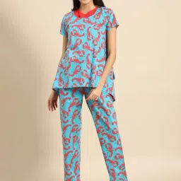 Clt.s Blue Printed Top With Pyjamas-picture-36