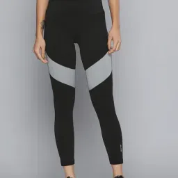 ALCIS Black & Grey Color-Block Mid Rise Cropped Sport Tights-10