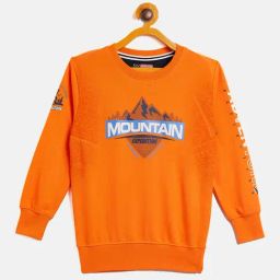 Duke Kids Orange Printed Full Sleeves Sweatshirt-picture-4