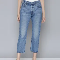 Levi's 501 Indigo Cotton Straight Fit Mid Rise Jeans-picture-25