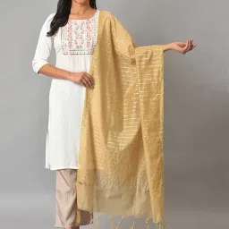 Aurelia Golden Woven Pattern Dupatta-picture-2