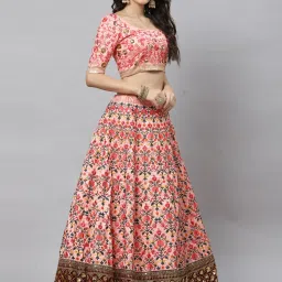 SHUBHKALA Pink Silk Embroidered Lehenga and Choli Set With Dupatta image 3