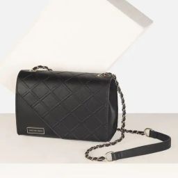 Van Heusen Black Textured Cross Body Bag-21