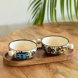 Exclusivelane Strokes Of Paint The Hut Collection Multi Ceramic Serving Bowls-20