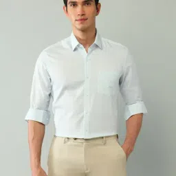 Arrow Green Cotton Slim Fit Printed Shirt-image-101