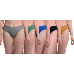 AROUSY Black & Blue Cotton Panties - Pack Of 5-image-41