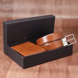 Louis Philippe Brown Formal Leather Bi-Fold Wallet with Belt for Men-image-42