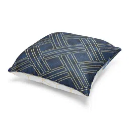 Bianca Suzane Navy & Gold Micro Fiber Reversible Printed Cushion Covers - Set of 3 image 3
