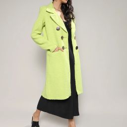 Campus Sutra Green Regular Fit Coat image 3